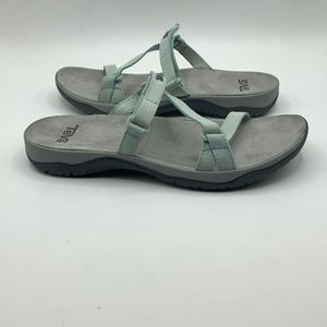 Teva Elzada Leather Slide Gray Mist Sandals